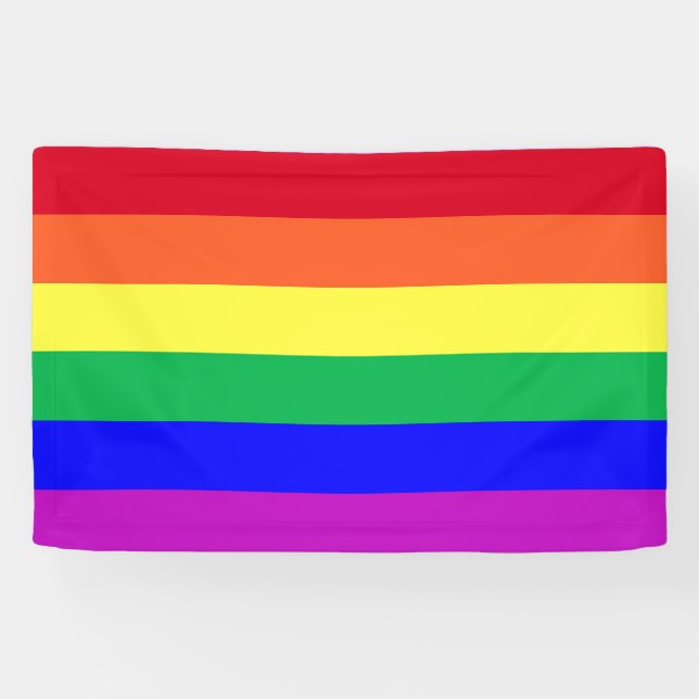 Banderoles Vibrant Colors LGBT Gay Pride Flag Rainbow Stripes (Horizontal)