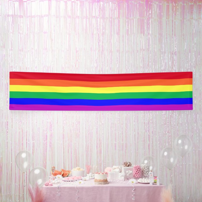 Banderoles Vibrant Colors LGBTQ+ Gay Pride Rainbow Stripes (Fête)
