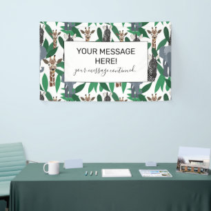 Banderoles Vierge Zebra Elephant Giraffe Safari Animals