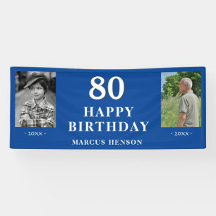 Banderoles Vieux Nouvelle Photo 80e fête d'anniversaire