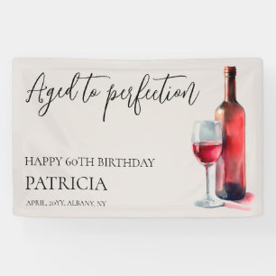 Banderoles Vieux Vin Rouge Vieilli à la Perfection 60ème Anni