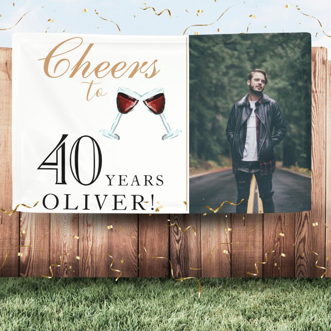 Banderoles Vin de 40 ans 40e anniversaire Photo (Créateur téléchargé)