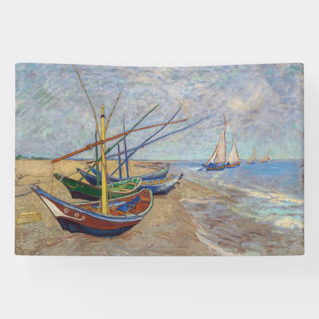 Banderoles Vincent van Gogh - Bateaux de pêche sur la plage (Horizontal)