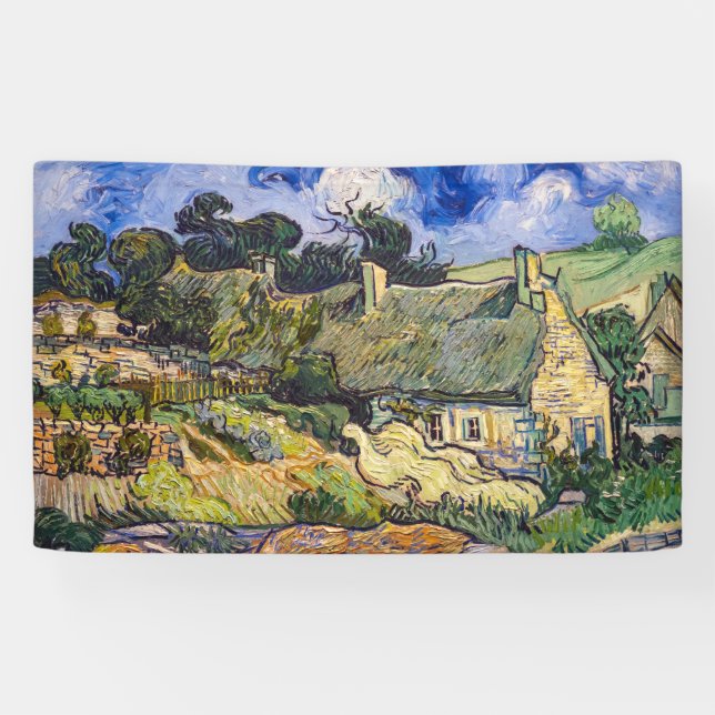 Banderoles Vincent Van Gogh - Chalets de chaume à Cordeville (Horizontal)