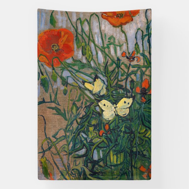 Banderoles Vincent van Gogh - Papillons et papillons (Verticale)