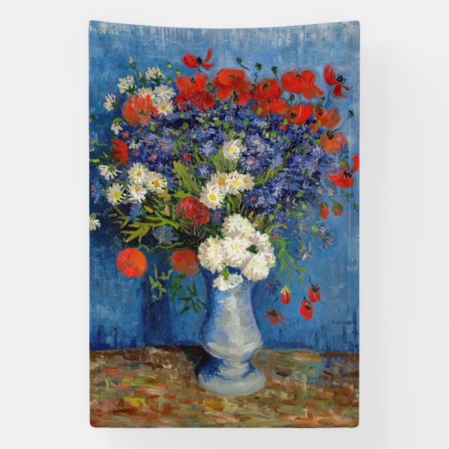 Banderoles Vincent van Gogh - Vase avec Cornflowers & Poppies (Verticale)