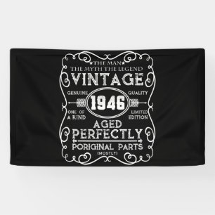 Banderoles Vintage 1946 Mythe de l'homme Légende 75e anniver