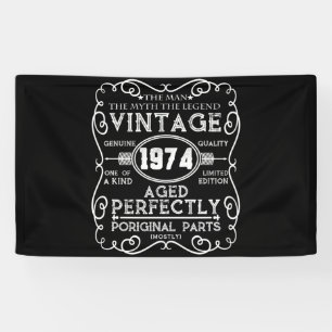 Banderoles Vintage 1974 Mythe de l'homme Légende 47e anniver
