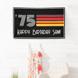 Banderoles Vintage 1975 Retro Stripe Sun 50e anniversaire