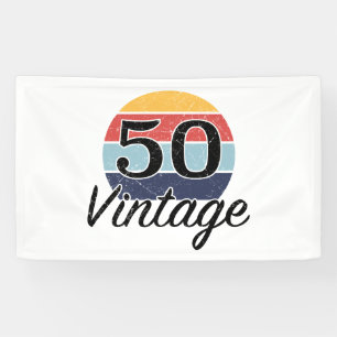 Banderoles Vintage 50e anniversaire coucher du soleil