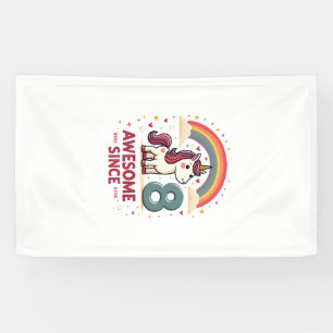 Banderoles Vintage 8 Incroyable Depuis 2018 Licorne Anniversa