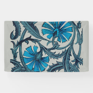 Banderoles vintage bleu antique fleurs artisanat rustique