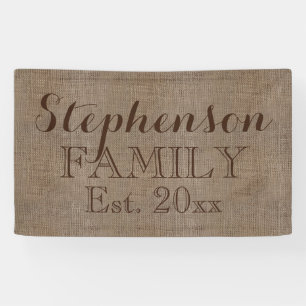 Banderoles Vintage Country Rustic Burlap Nom