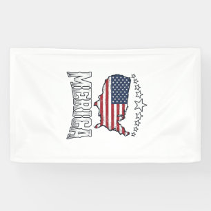 Banderoles Vintage Merica Patriote Drapeau Carte T-Shirt Desi