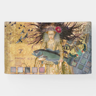 Banderoles Vintage Pisces femme gothique classique