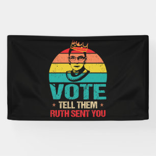 Banderoles Vintage RBG, VOTE & Raconte-leur que Ruth t'a envo