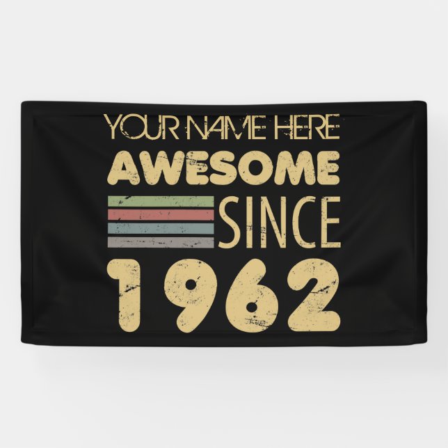 Banderoles Vintage stupéfiant 1962 60e anniversaire (Horizontal)