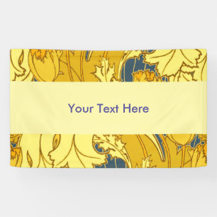 Banderoles Vintage Tulip Blue Gold Motif