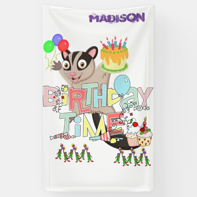 Banderoles Vinyl Happy Birthday Calendar Possum Cake Banner (Vertical)