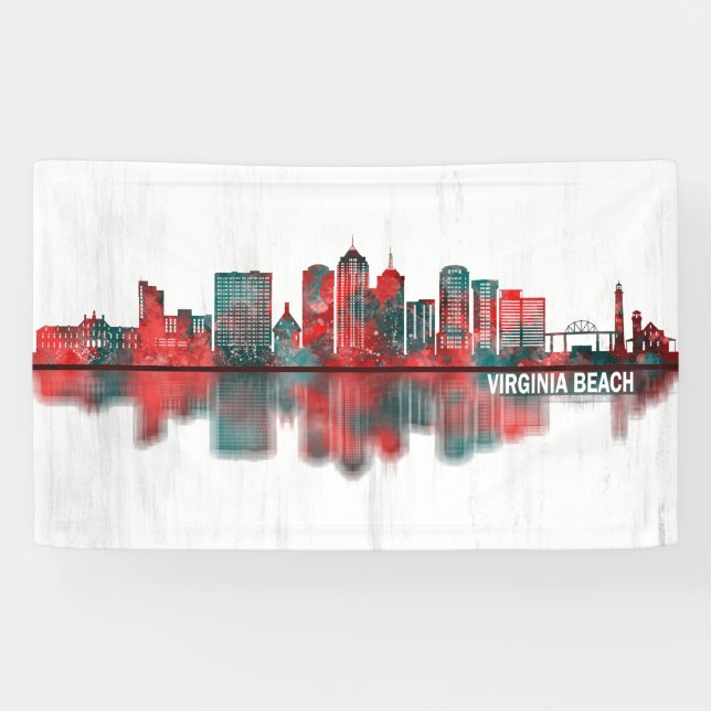 Banderoles Virginia Beach Virginia Skyline (Horizontal)