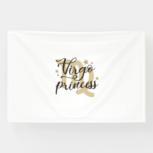 Banderoles Virgo Princess Astrologie Signe Zodiaque Août (Horizontal)