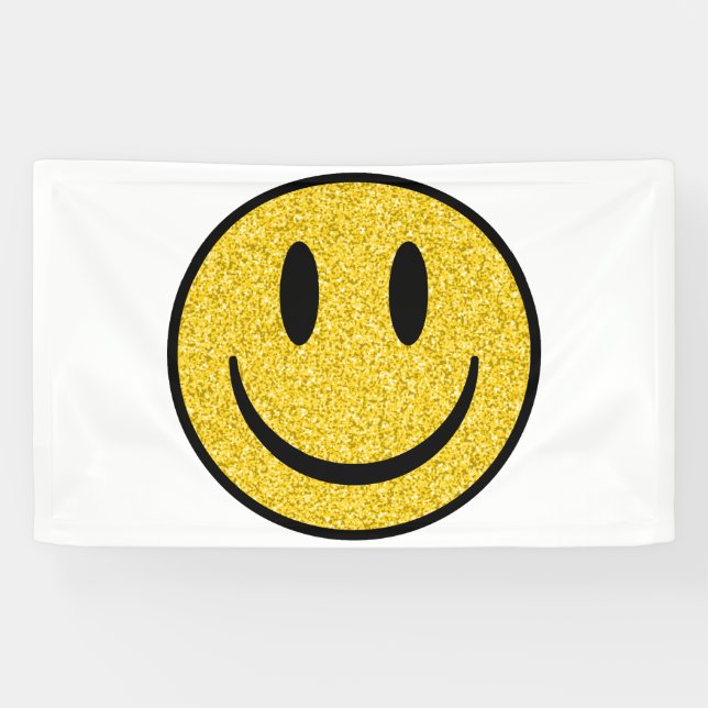 Banderoles Visage de sourire parties scintillant (Horizontal)