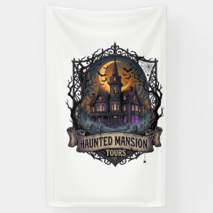 Banderoles Visites de manoir hanté Halloween Maison gothique 