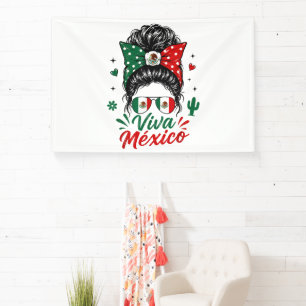 Banderoles Viva Mexico Fille Drapeau du Mexique Patriotique M