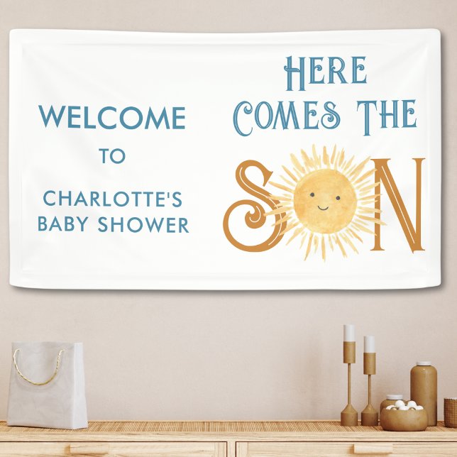 Banderoles Voici Le Baby shower Fils (Créateur téléchargé)