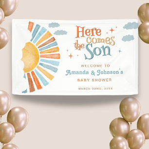 Banderoles Voici le fils Garçon Baby Shower Bienvenue