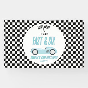 Banderoles Voiture Fast & Six Blue Race 6e fête d'anniversair