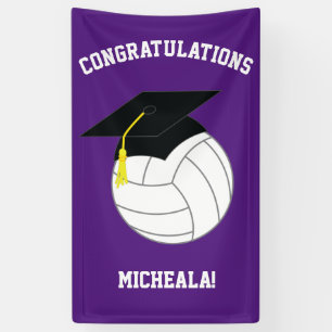 Banderoles Volleyball Graduation Sports Purple