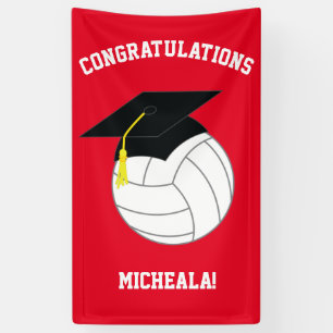 Banderoles Volleyball Graduation Sports Rouge