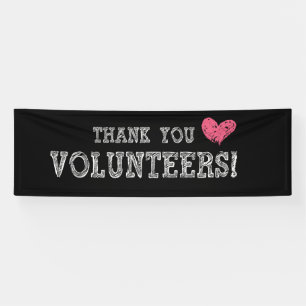 Banderoles Volontaire Merci Faux Chalkboard