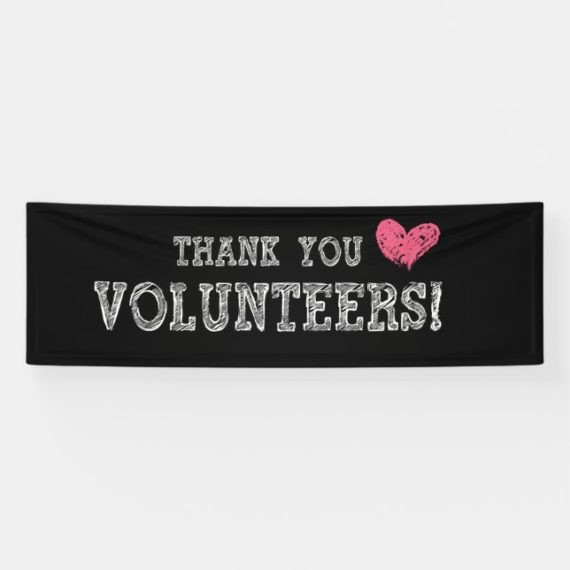 Banderoles Volontaire Merci Faux Chalkboard (Horizontal)