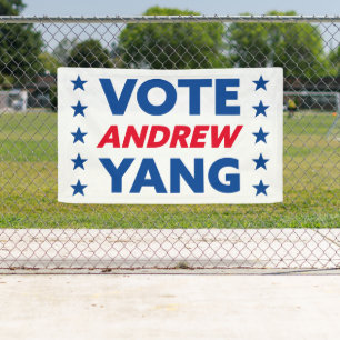 Banderoles Vote Andrew Yang Maire de New York Stars White