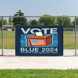 Banderoles Vote élection présidentielle 2024 bleu
