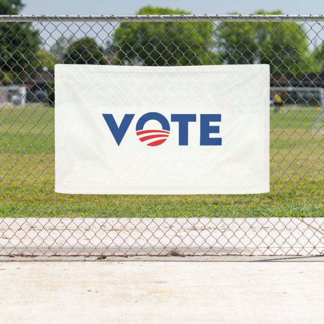 Banderoles Vote hope rouge blanc et bleu typographie démocrat (En situation)