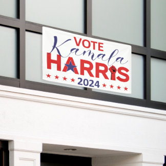 Banderoles Vote Kamala Harris 2024 La démocratie est sur le b