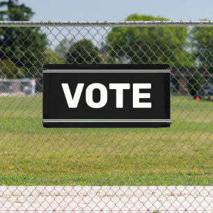 Banderoles Vote Texte noir et blanc