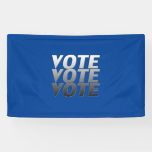 Banderoles "Vote vote" noir blanc gris argent, bleu