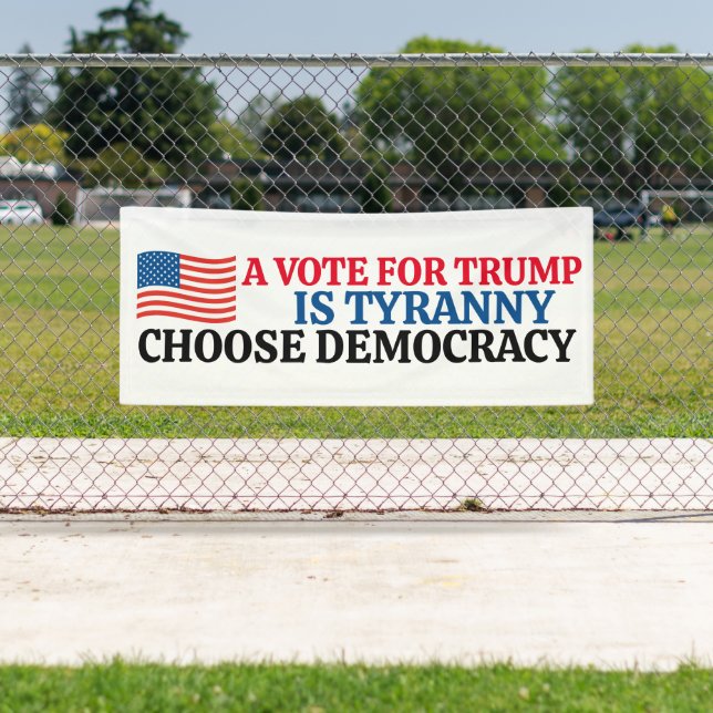 Banderoles Voter pour Trump, c'est choisir la démocratie (En situation)