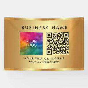 Banderoles Votre code QR personnalisé Logo promotionnel Gold