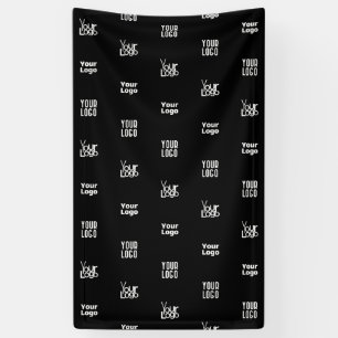 Banderoles Votre logo 3 Logo Motif Design modifiable noir