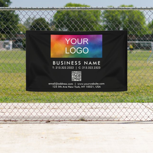 Banderoles Votre logo d'entreprise QR Code moderne élégant no (En situation)