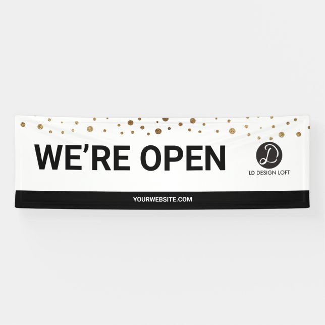 Banderoles Votre logo Nous sommes ouverts aux entreprises (Horizontal)