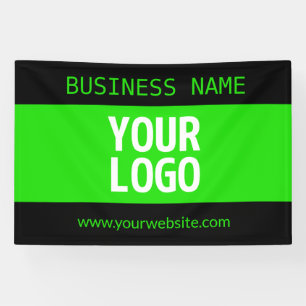 Banderoles Votre logo ou image Noir et vert brillant