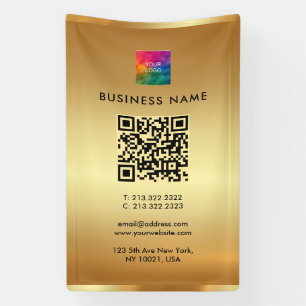 Banderoles Votre logo QR Code Marque extérieure Vertical Faux