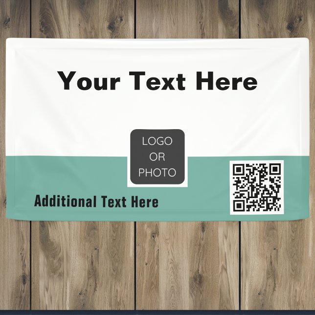 Banderoles Votre logo QR code Simple Minimal Business Banner (Créateur téléchargé)