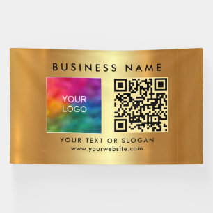 Banderoles Votre Logo Texte Personnalisé Faux Gold Scannable 